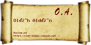 Oláh Aldán névjegykártya